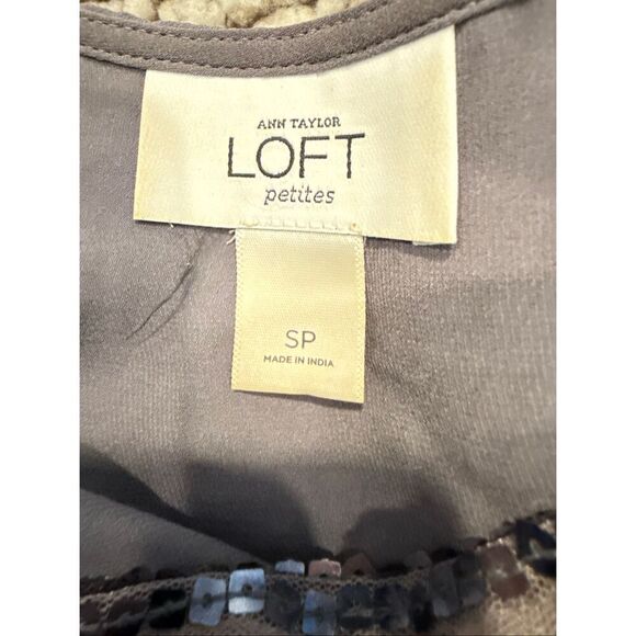 LOFT grey blouse with sequin details-sp - Picture 5 of 7